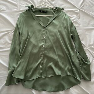 Zara Green Button Up Blouse